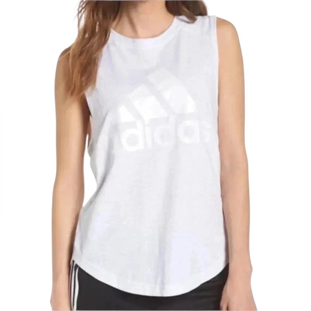 Adidas‎ Womens White Logo tank Top Medium